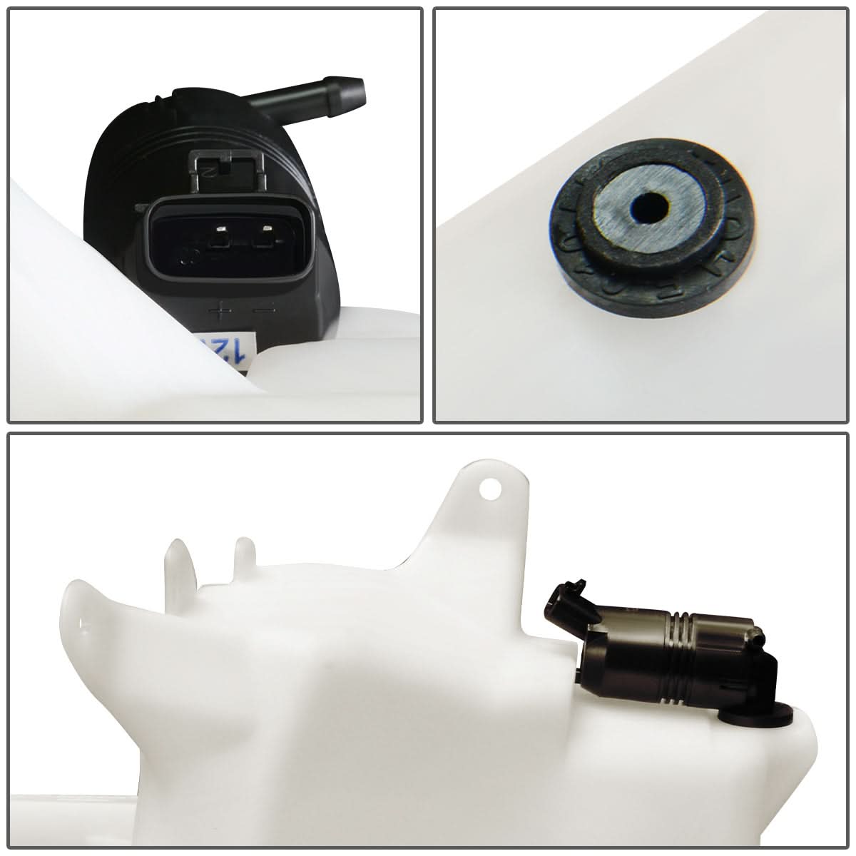 95-04 Toyota Tacoma Windshield Washer Pump Without Sensor Hole - White