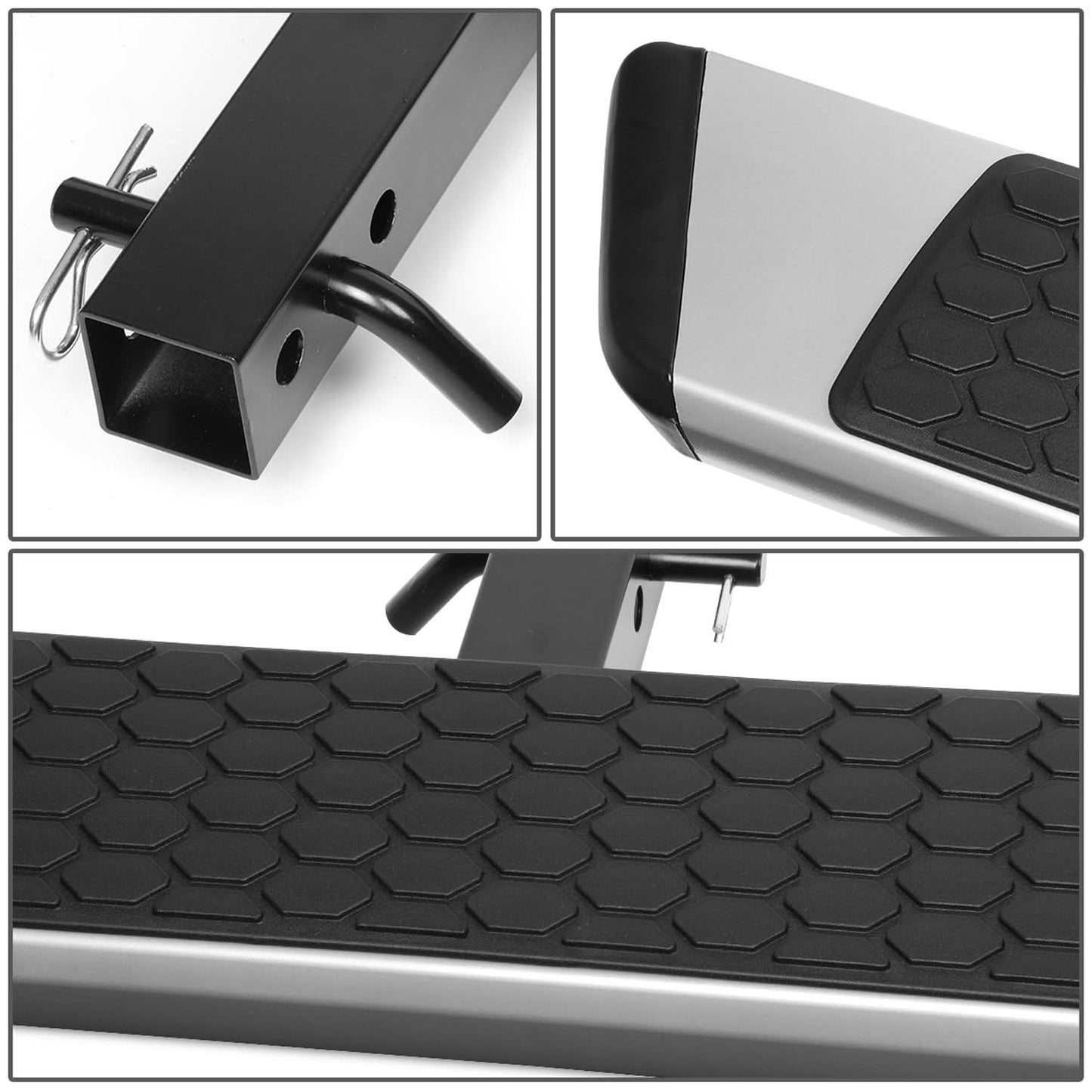 6 Inch Aluminum Hitch Step - Silver