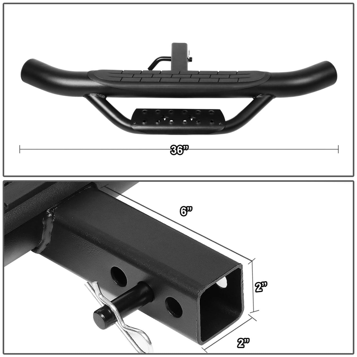 Universal 36" Trailer Hitch Step Bar - 2" Receiver Mount