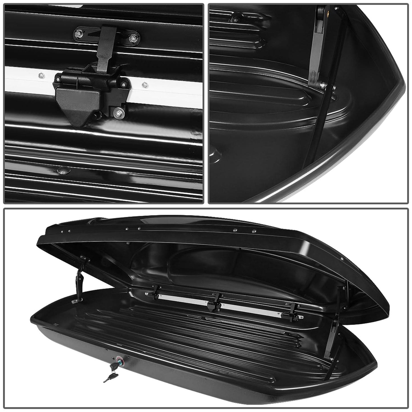 Universal Roof Rack Cross Bars + Cargo Box 135CM Black
