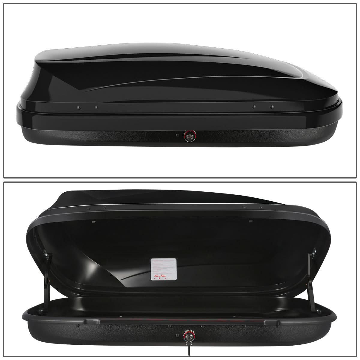 Universal Roof Rack Cargo Box 330L 133cm - Glossy Black