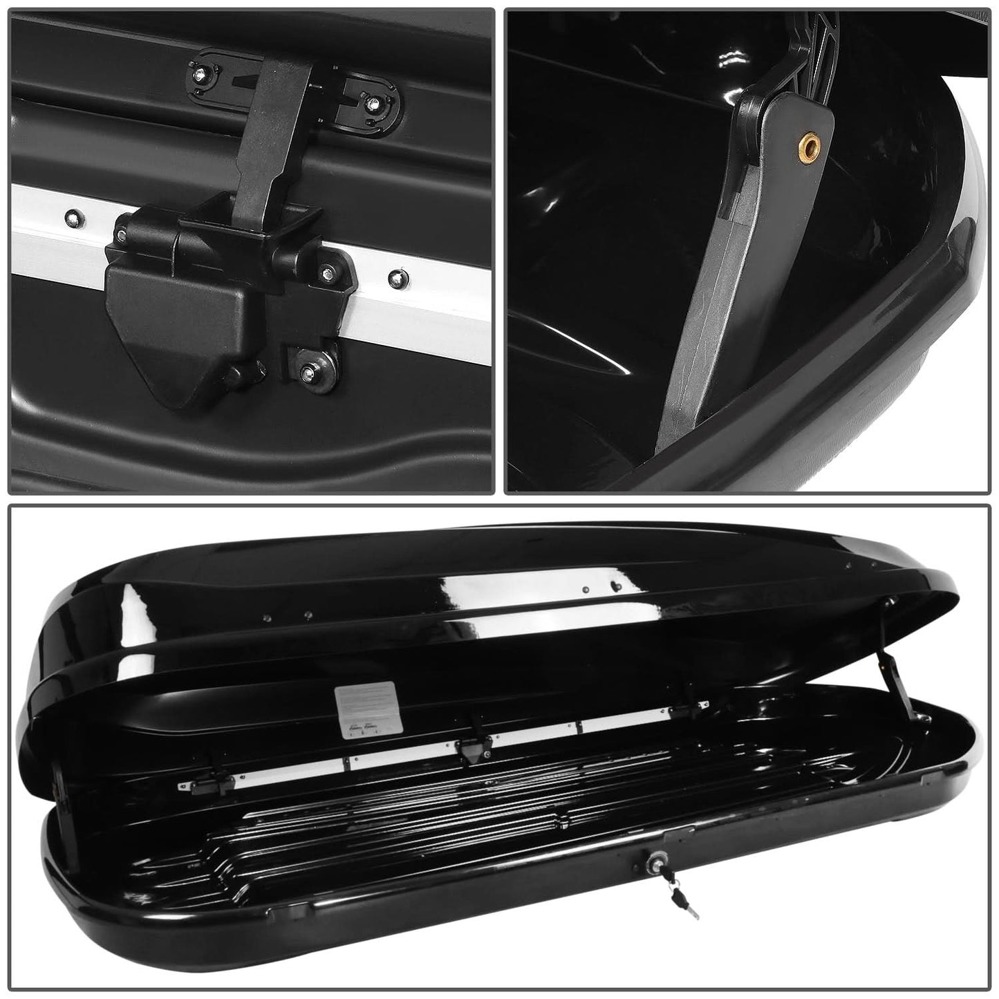 Universal 480L 79 Inch Roof Box - Glossy Smooth Black