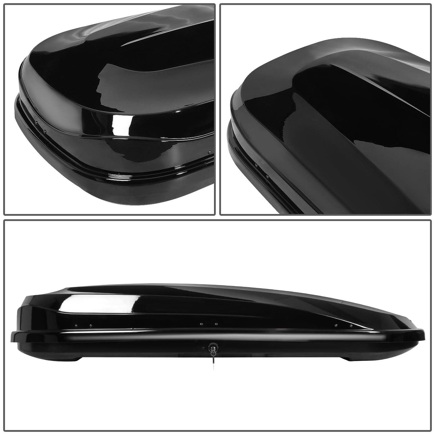 Universal 480L 79 Inch Roof Box - Glossy Smooth Black