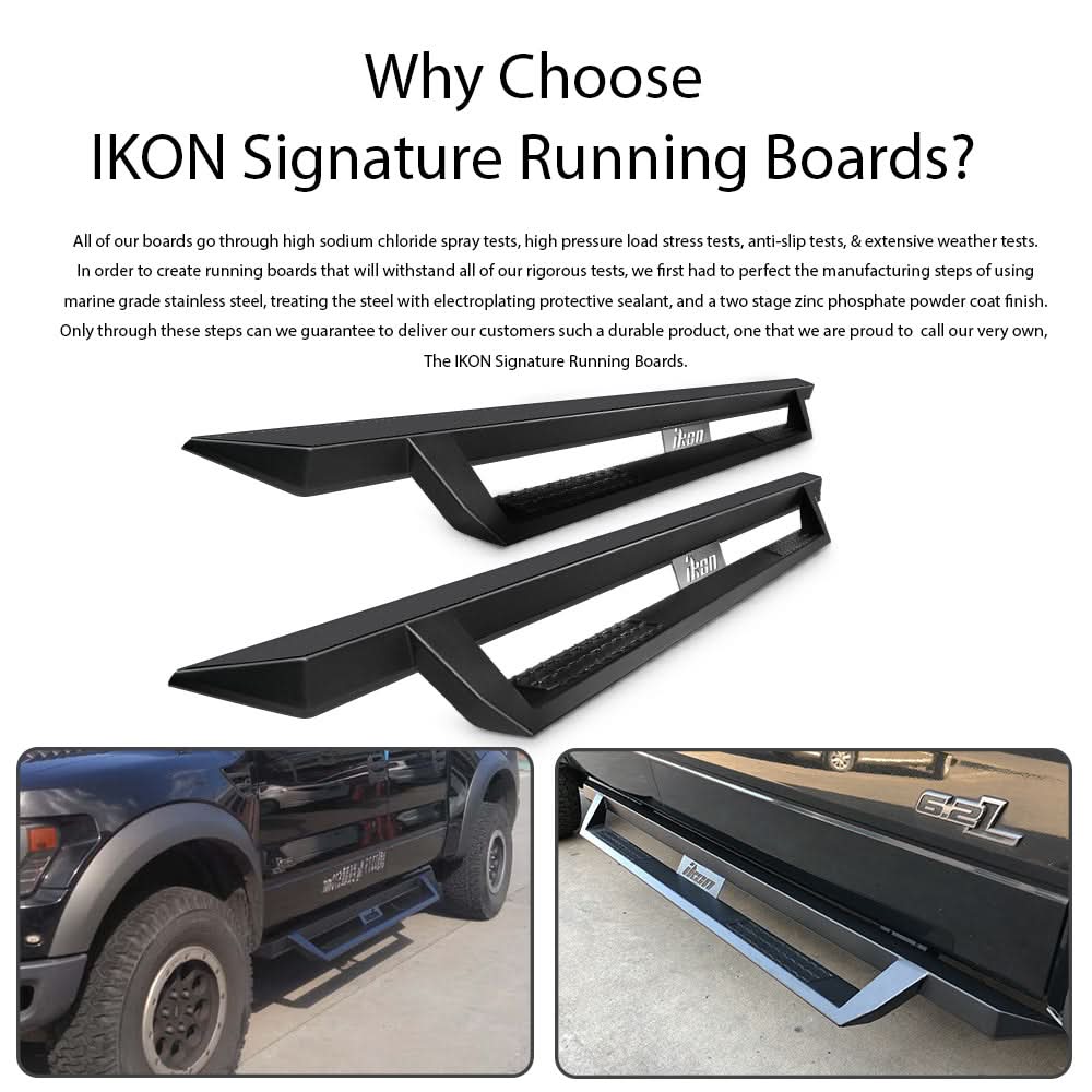 2009-2023 Dodge Ram 1500 IKON V1 Style Black Running Board Solid Steel