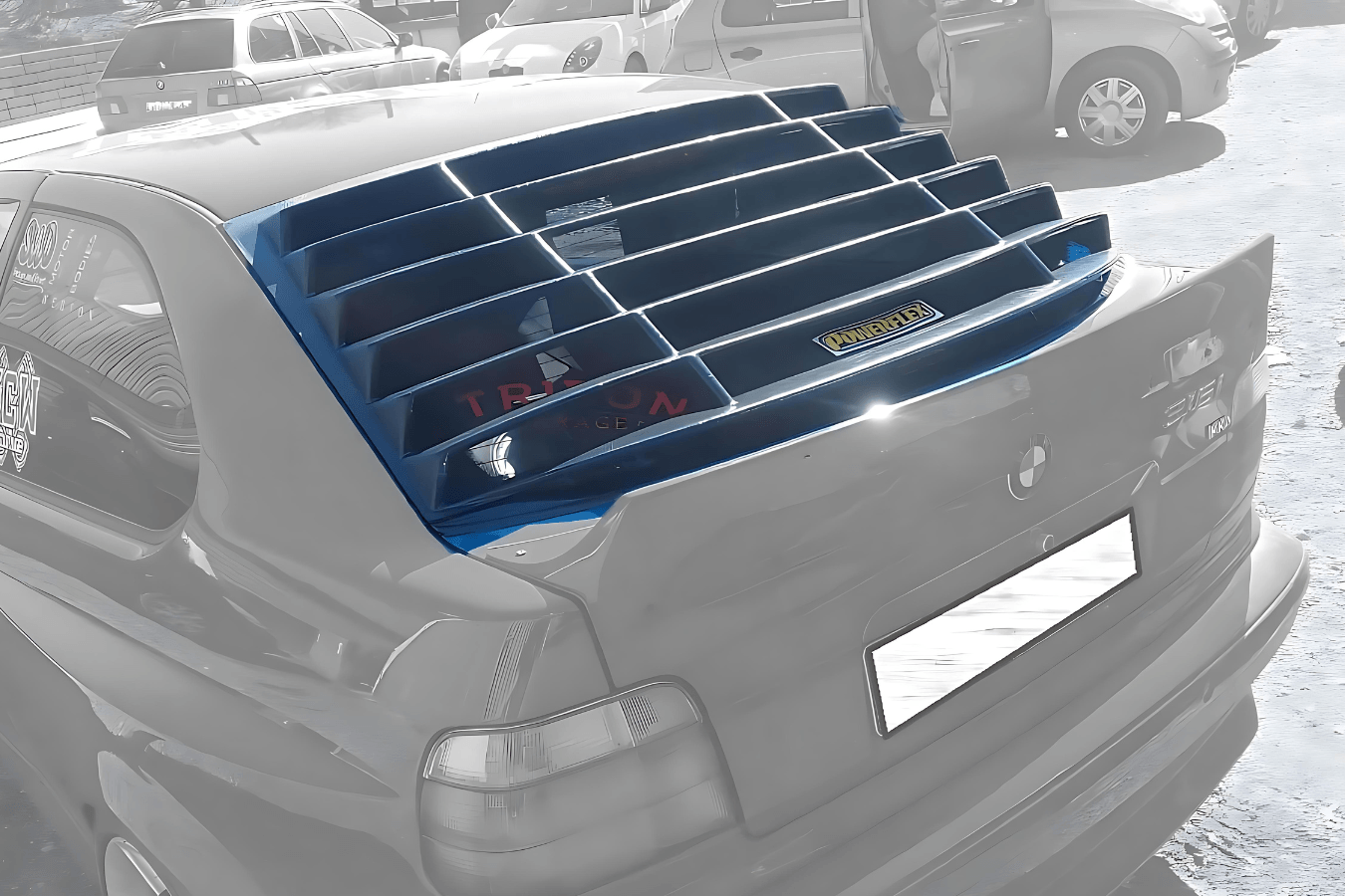 BMW E36 Compact Series 3 Black Back Windshield Louvers (1992 - 1999)
