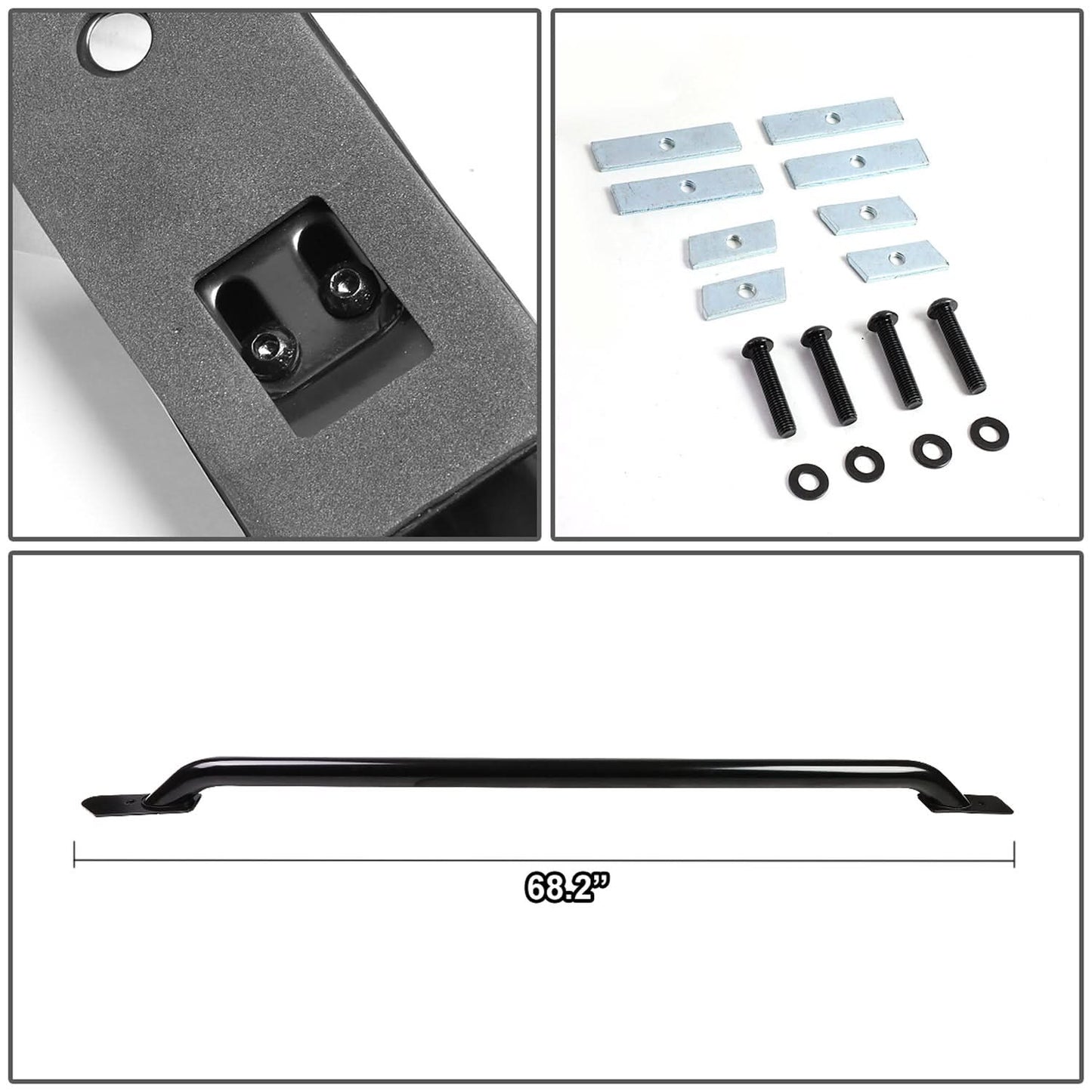 2014-2017 Chevrolet Silverado GMC Sierra 6.5FT Bed Rails - Black