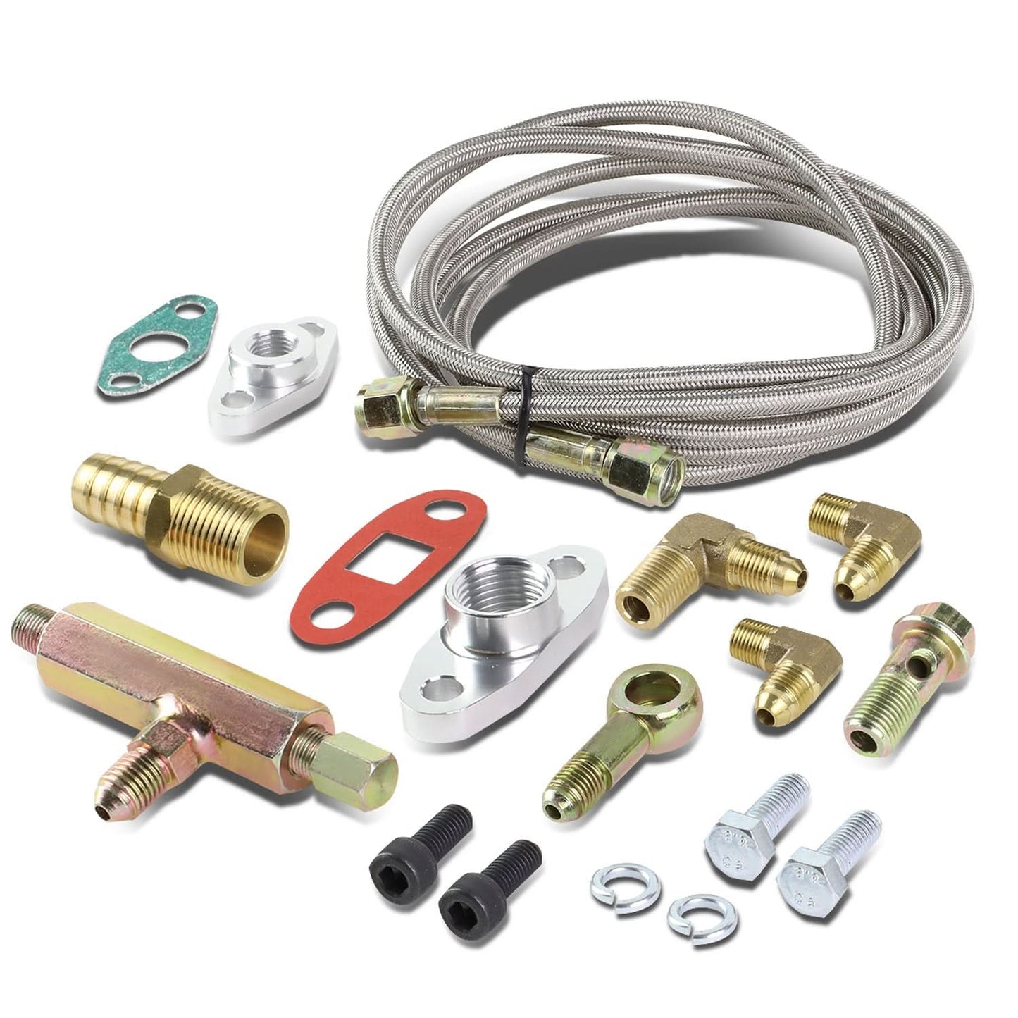 Type 12 Style Oil Feed and Drain Line Kit with Banjo Bolt