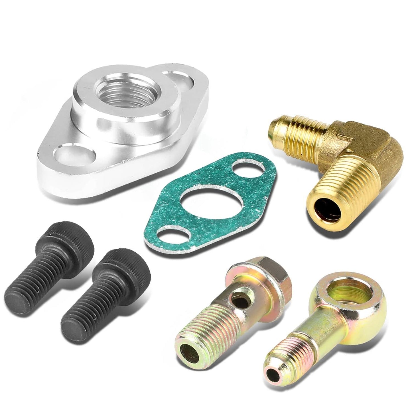 Oil Feed Line Adapter with Banjo Bolt 4AN No Hose