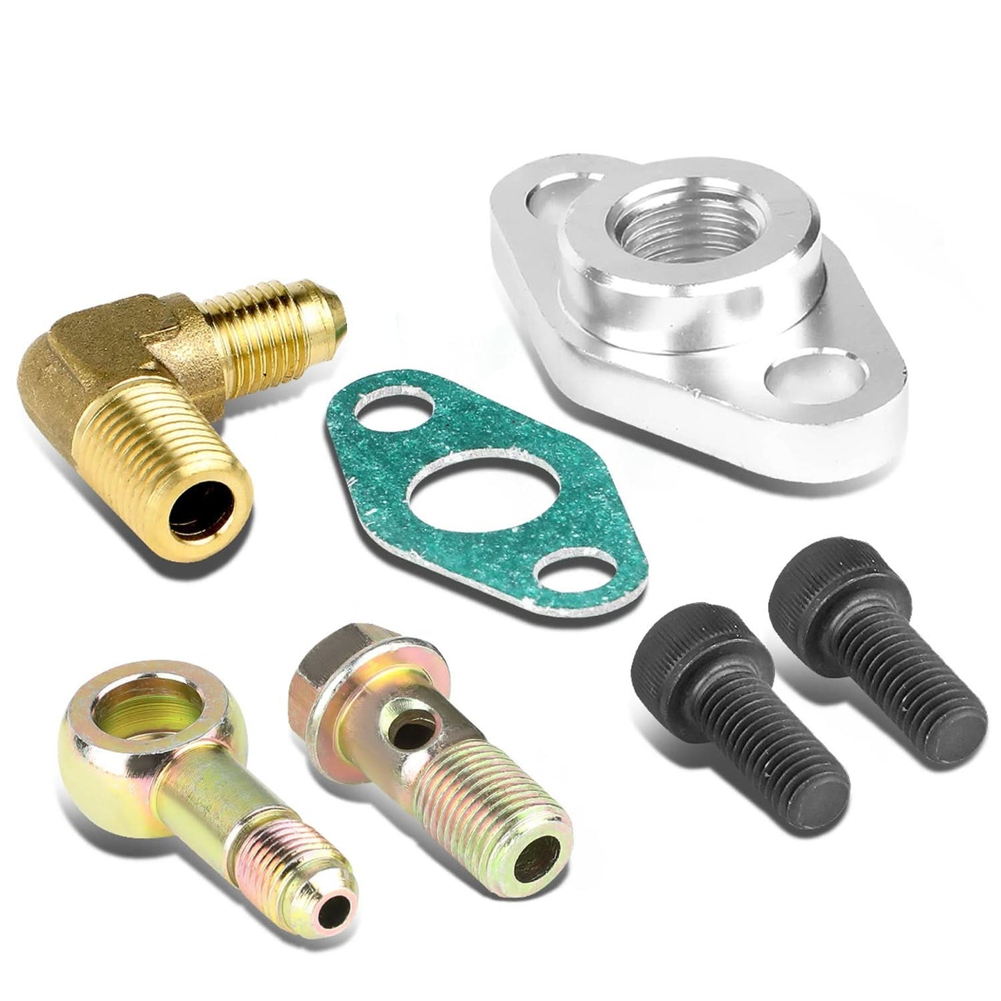 Oil Feed Line Adapter with Banjo Bolt 4AN No Hose