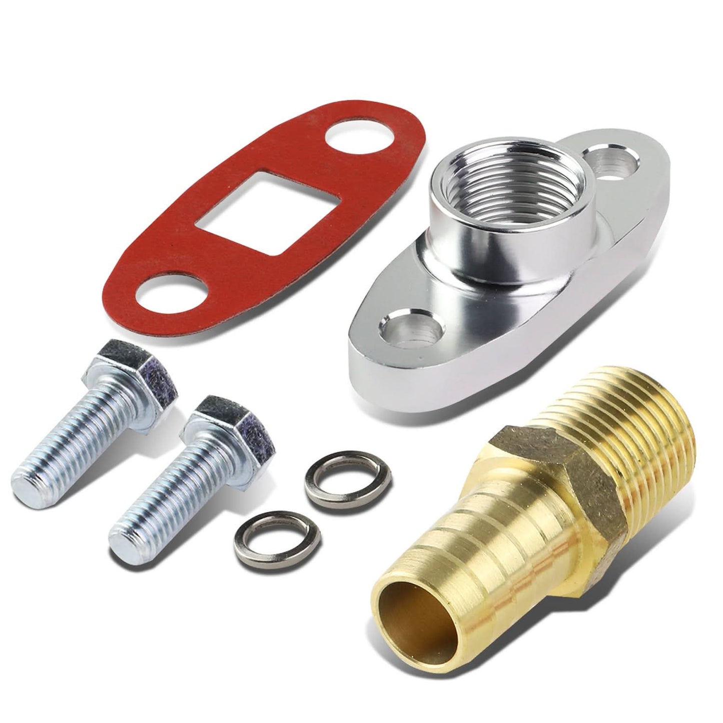 10 AN Oil Drain Line Adapter Flange with Gasket and Fittings