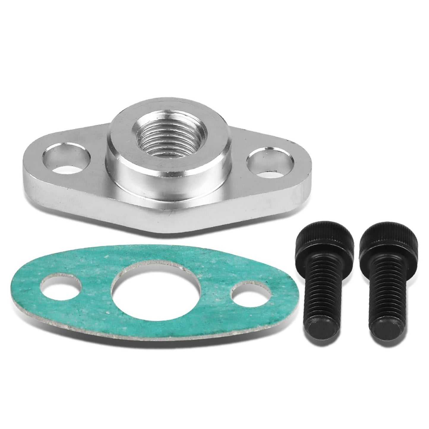 Oil Feed Line Flange with Gasket and Bolts - 4AN
