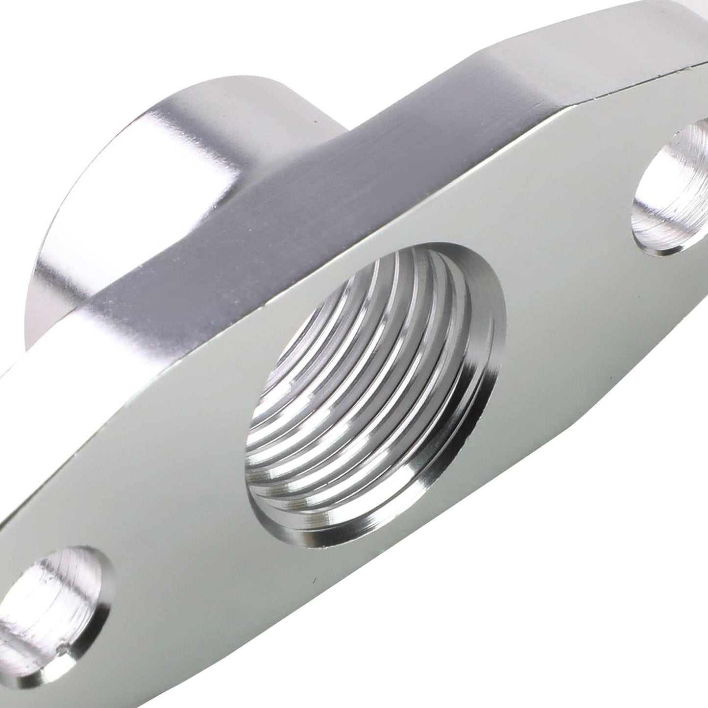 Oil Feed Line Flange with Gasket and Bolts - 4AN