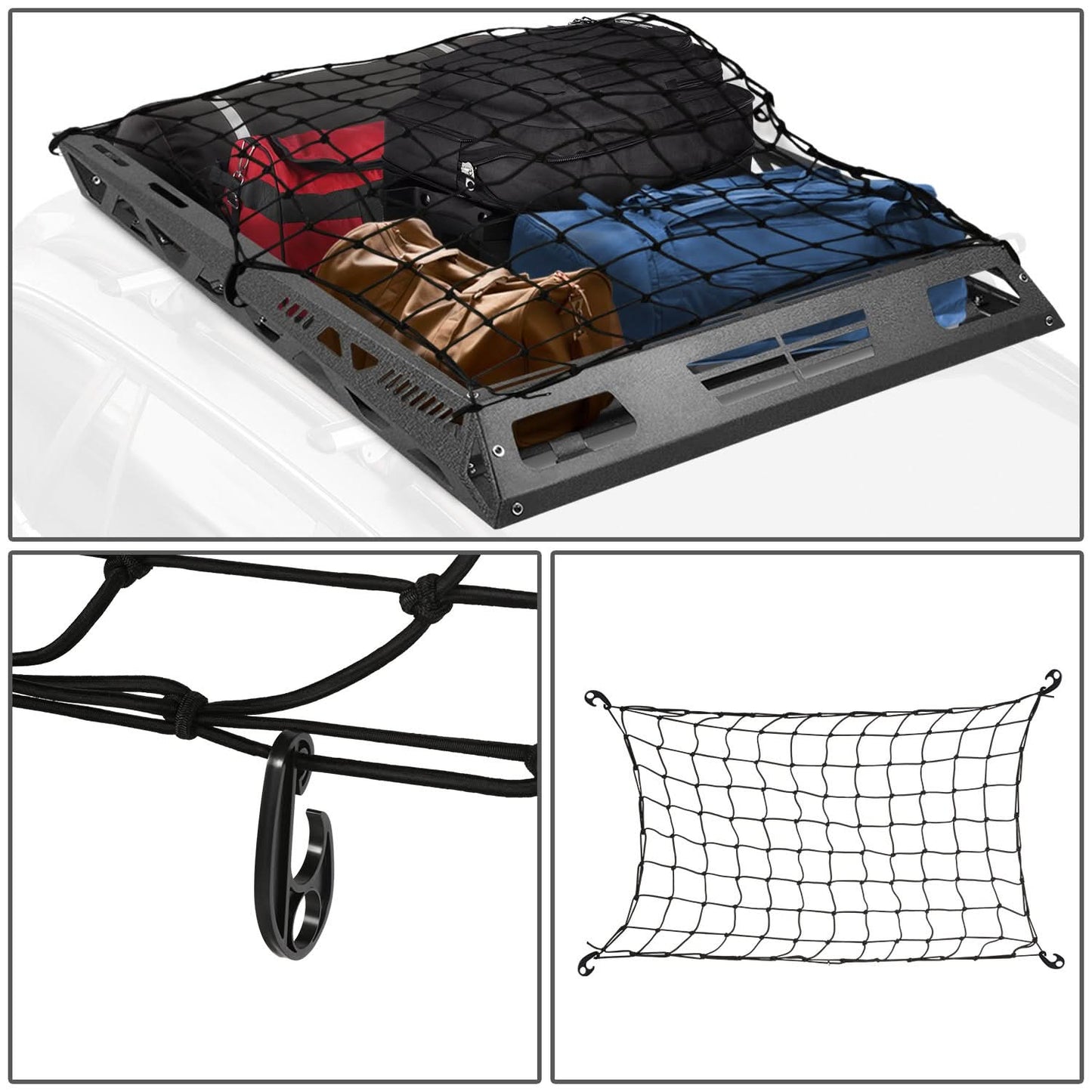 Universal Roof Cargo Basket 47x36x5 for Flat Crossbars