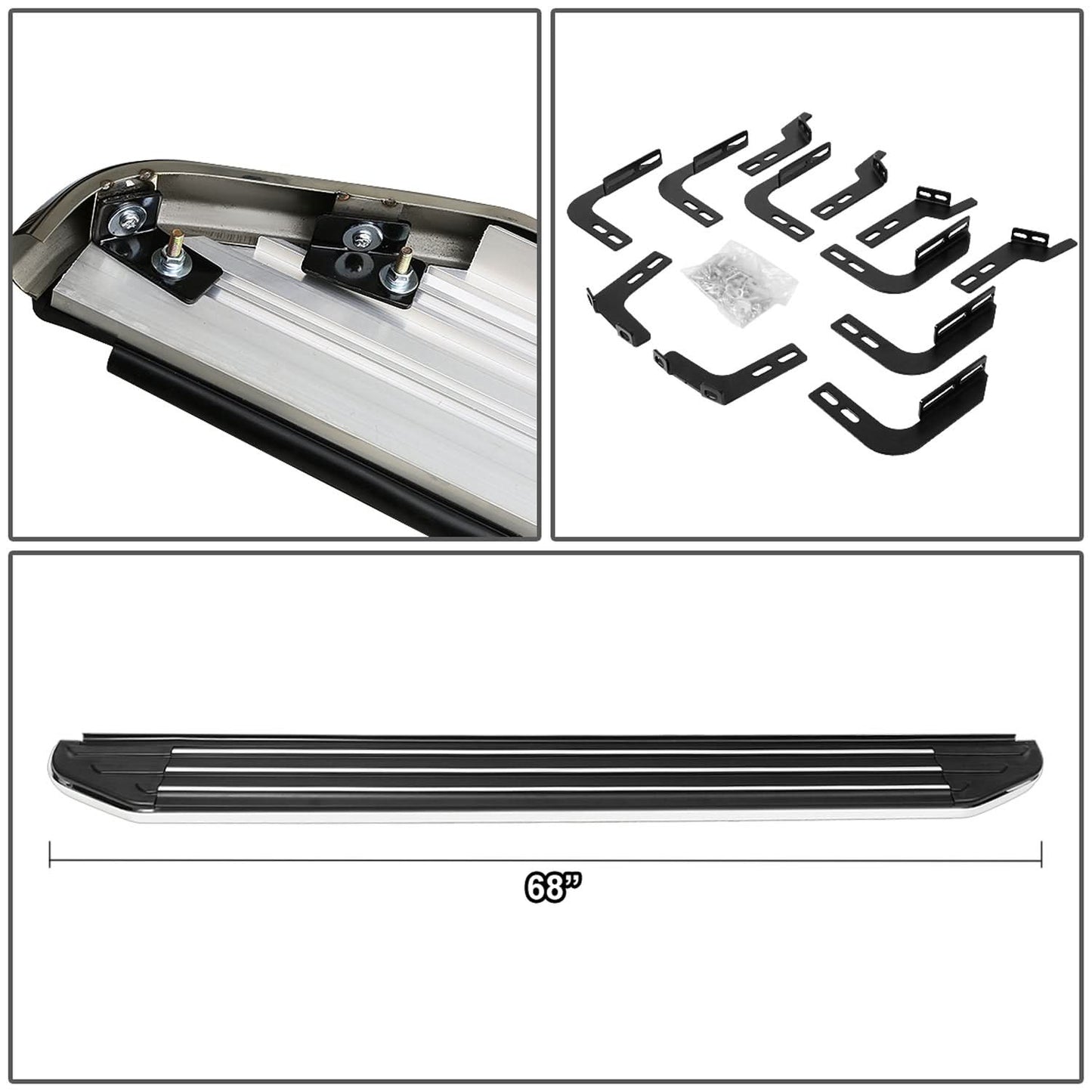 2010-2016 Toyota 4Runner 6" Aluminum Running Boards Black
