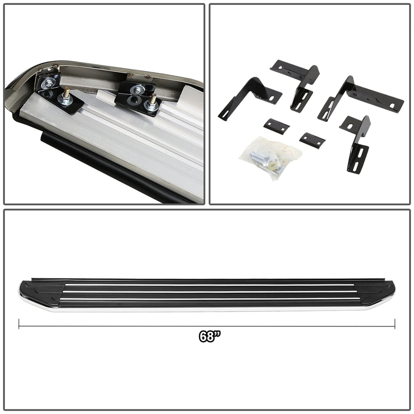 Toyota RAV4 6 Inch Aluminum Running Boards - Black