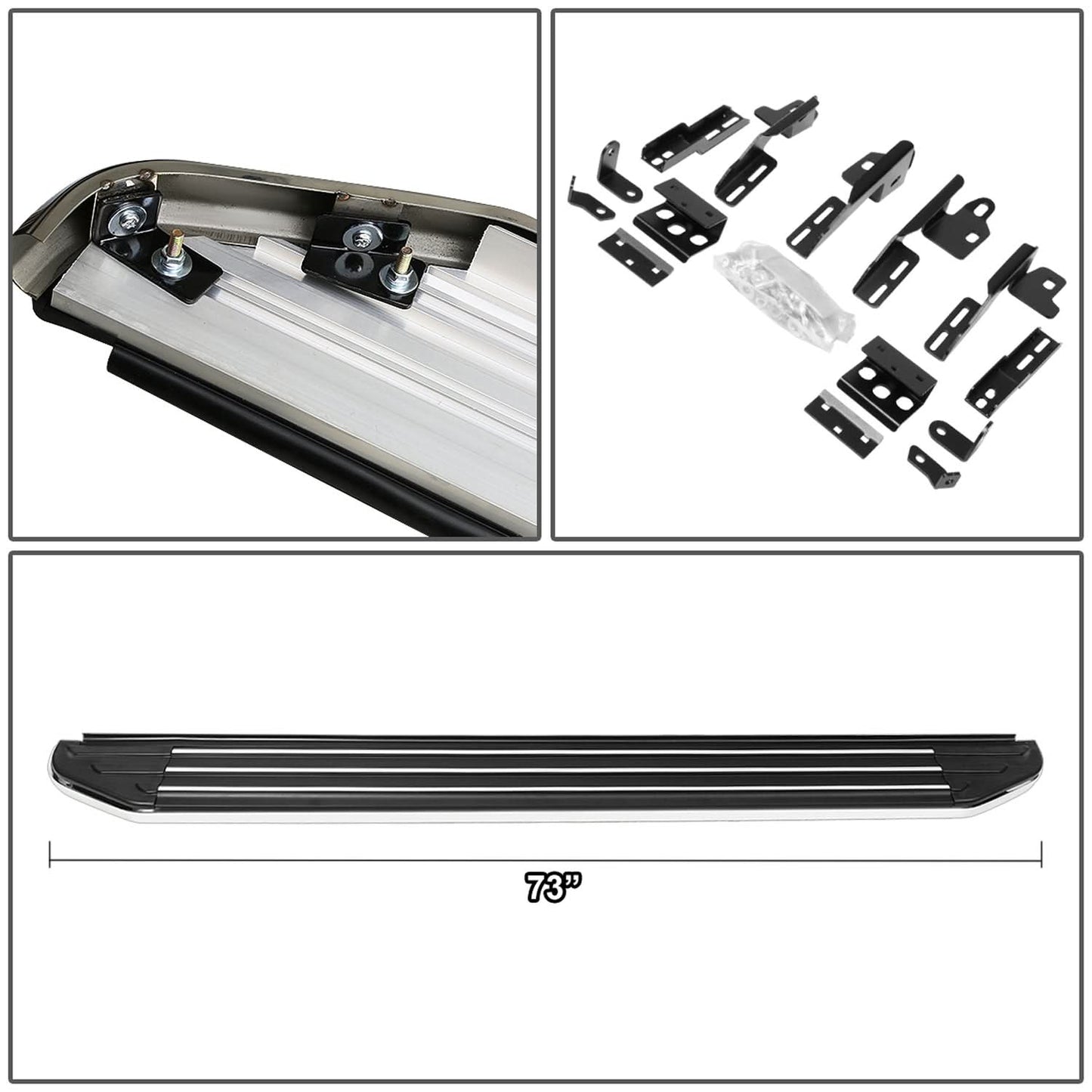 2011-2019 Ford Explorer 5.5" Aluminum Running Boards - Black