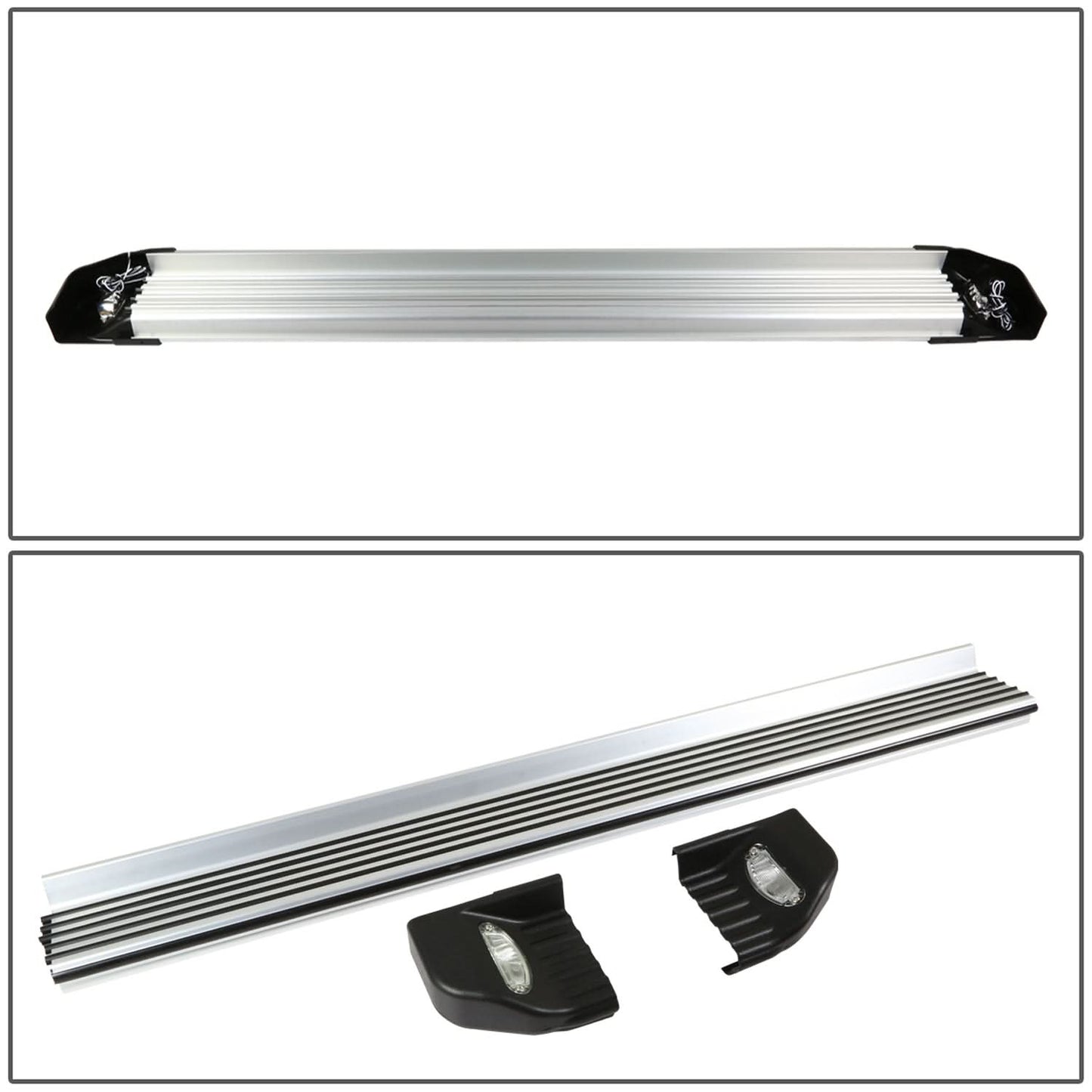 2008-2013 Toyota Highlander LED Running Boards Aluminum Black