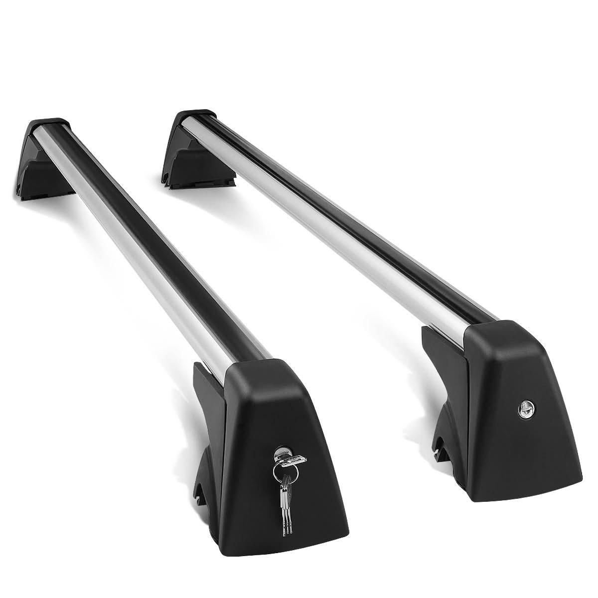 09-15 BMW X1 Roof Rack Cross Bars w/ Lock & Key - Black/Silver