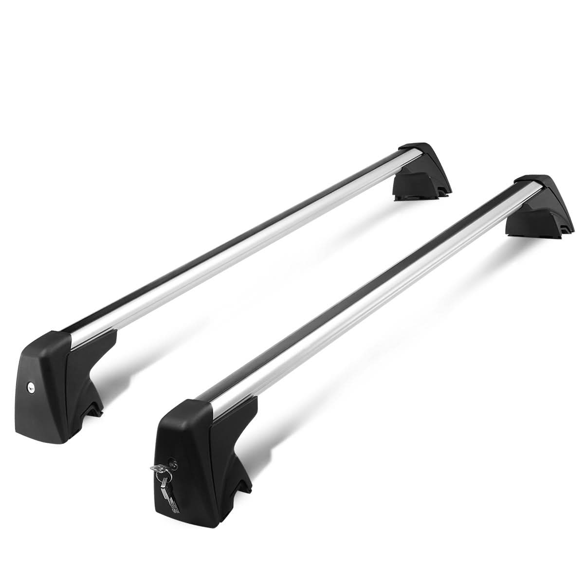 09-15 BMW X1 Roof Rack Cross Bars w/ Lock & Key - Black/Silver
