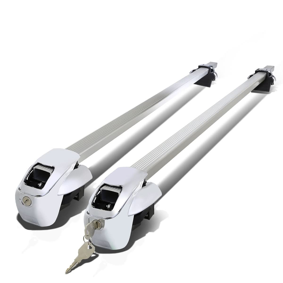 50" Aluminum Square Bar Roof Rack Crossbar with Lock - Silver