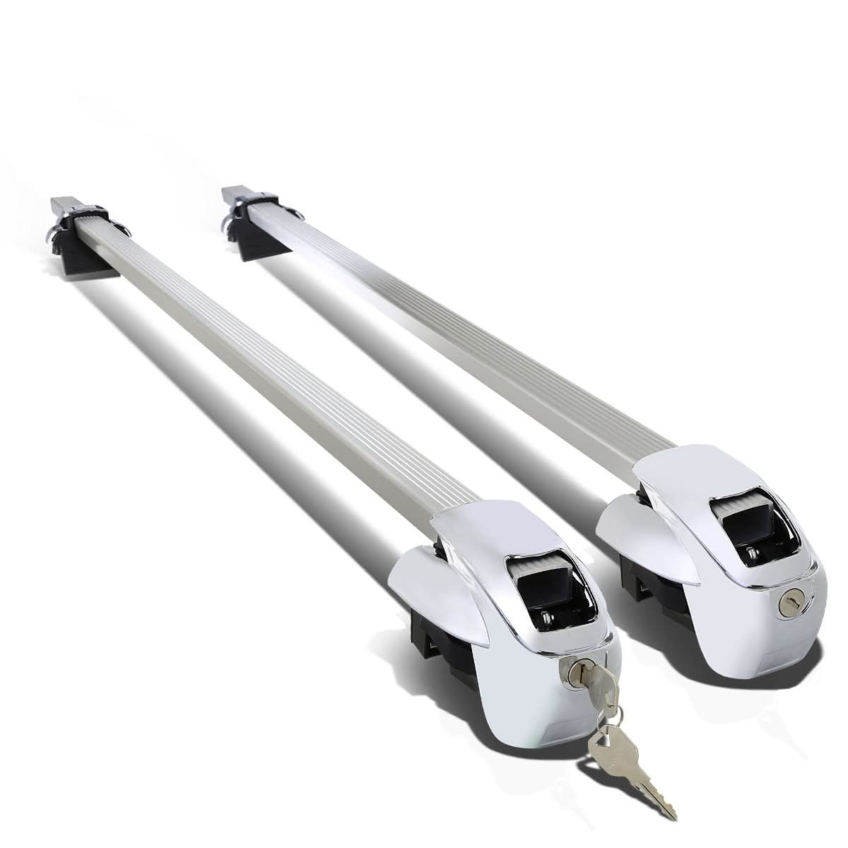 50" Aluminum Square Bar Roof Rack Crossbar with Lock - Silver