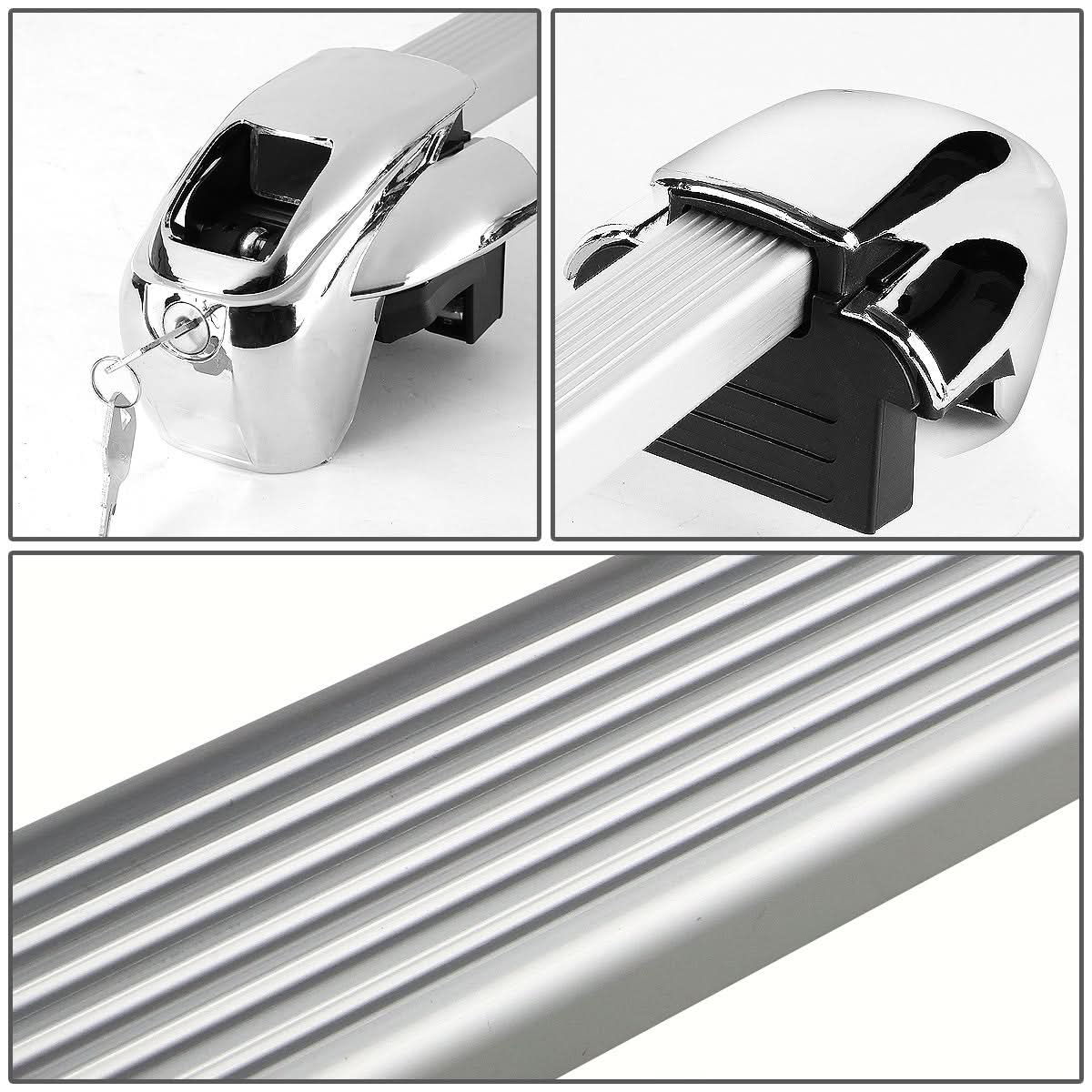 Universal 54" Aluminum Square Roof Rack Crossbar w/ Lock - Silver