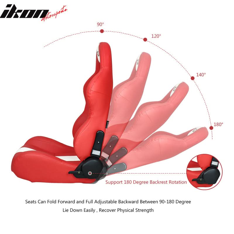 Universal Racing Seat Dual Slider PU Carbon Leather