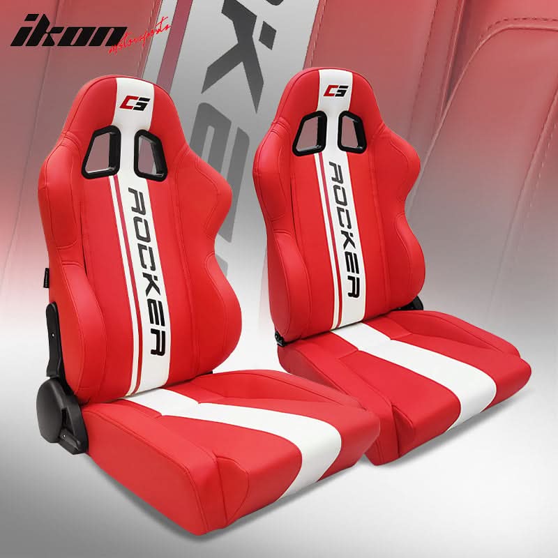 Universal Racing Seat Dual Slider PU Carbon Leather