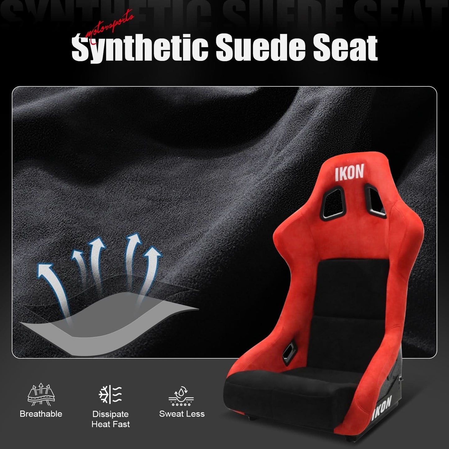 Universal Racing Bucket Seats W/ 4 Point 2" Belt Harness Black