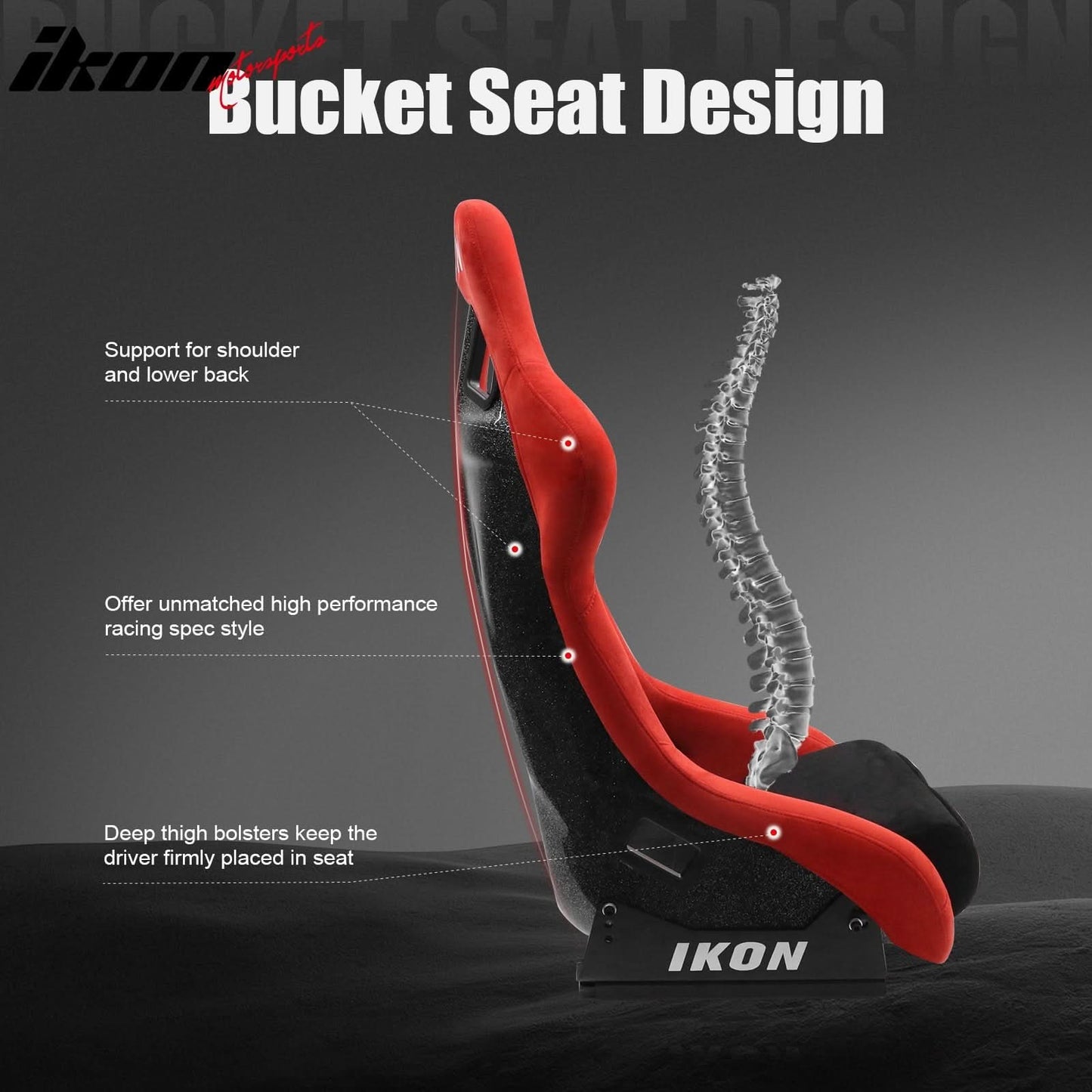 Universal Racing Bucket Seats W/4 Point 3" Belt Harness Grey
