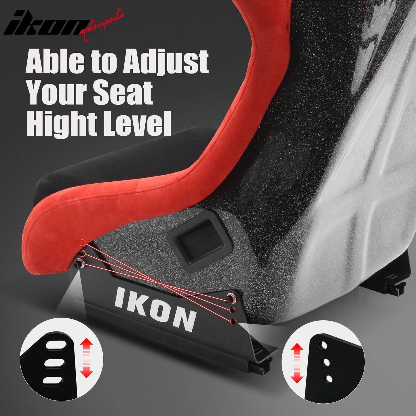 Universal Racing Bucket Seats W/ 4 Point 2" Belt Harness Black
