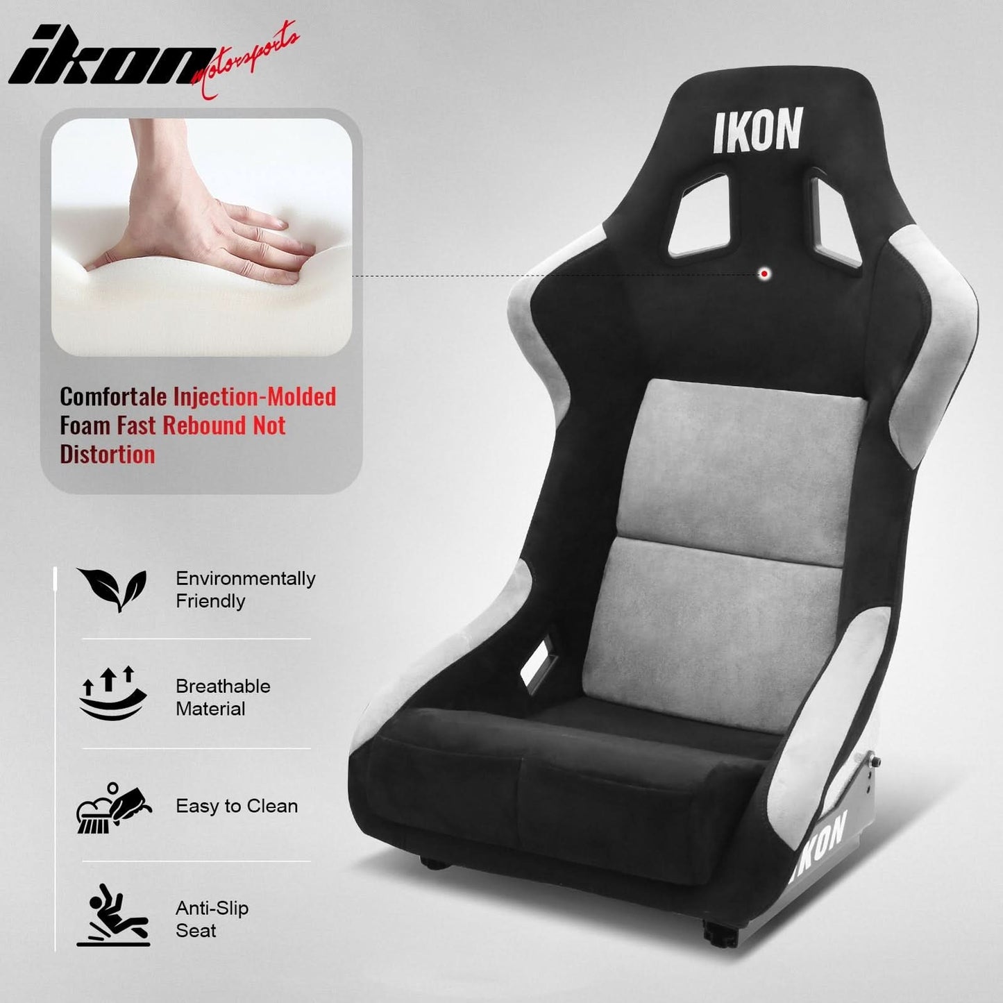 Universal Racing Bucket Seats W/ Slider 4 Point 3" Belt Harness Red