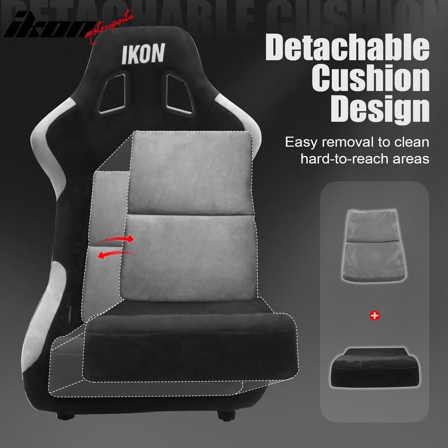 Universal Racing Bucket Seats W/ Slider 4 Point 3" Belt Harness Red