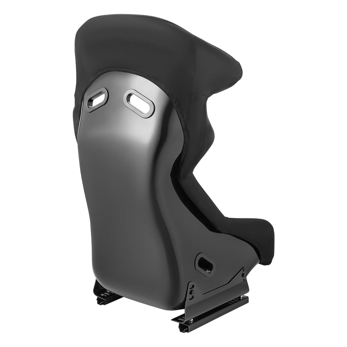 Universal Black Suede Racing Seat with Double Slider - FRP