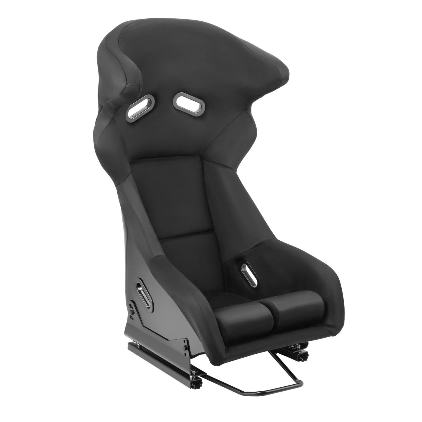 Universal Black Suede Racing Seat with Double Slider - FRP
