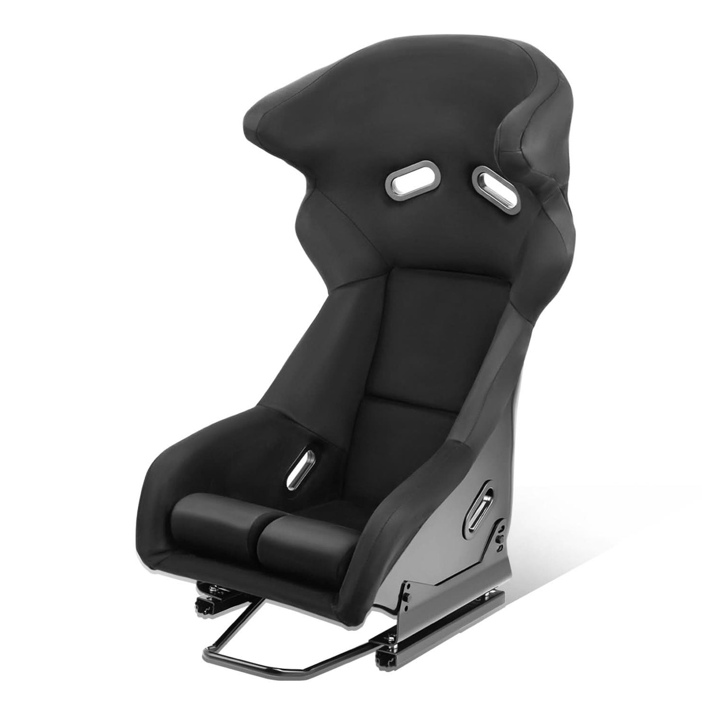Universal Black Suede Racing Seat with Double Slider - FRP