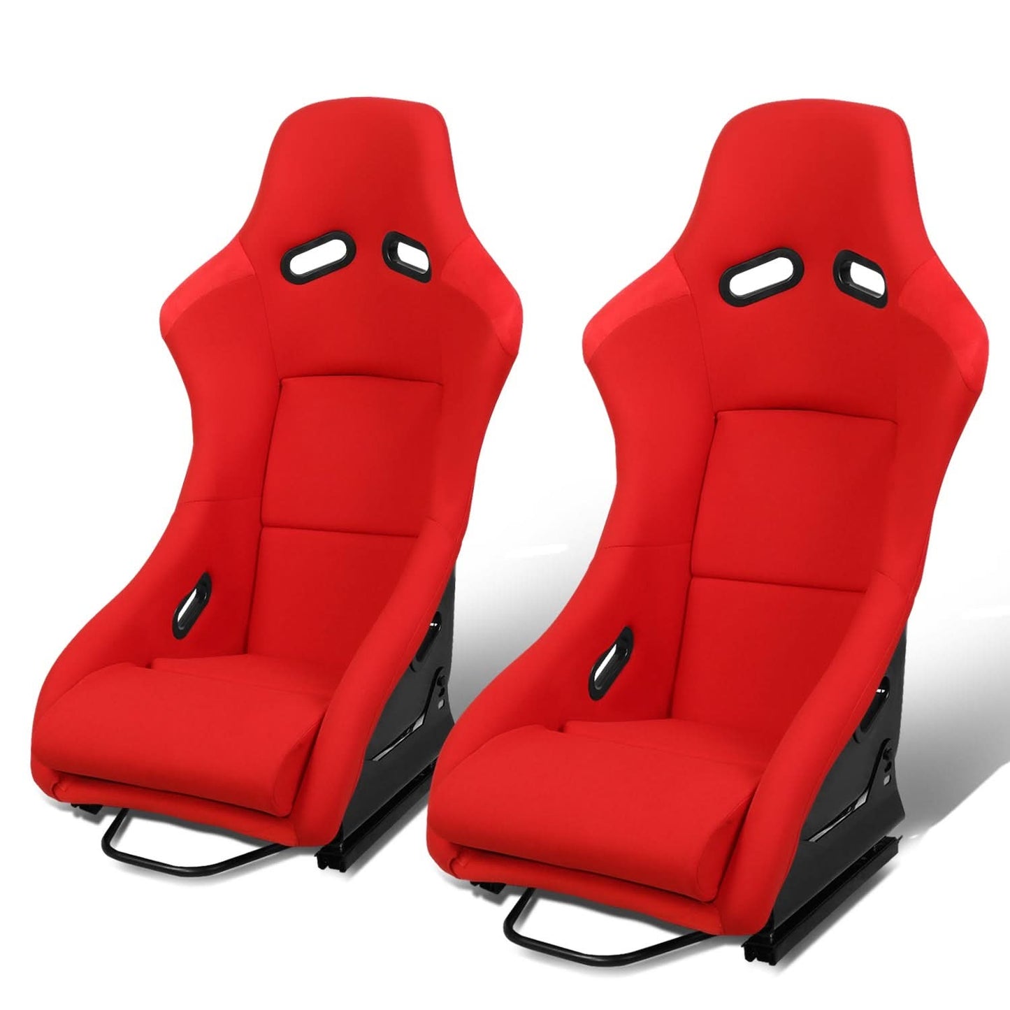 Racing Bucket Seat w/ Slider Red Fabric FRP