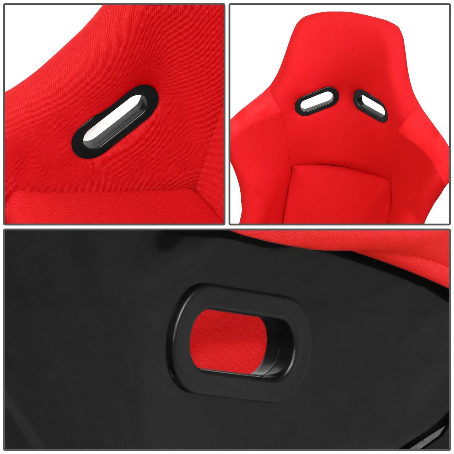 Racing Bucket Seat w/ Slider Red Fabric FRP