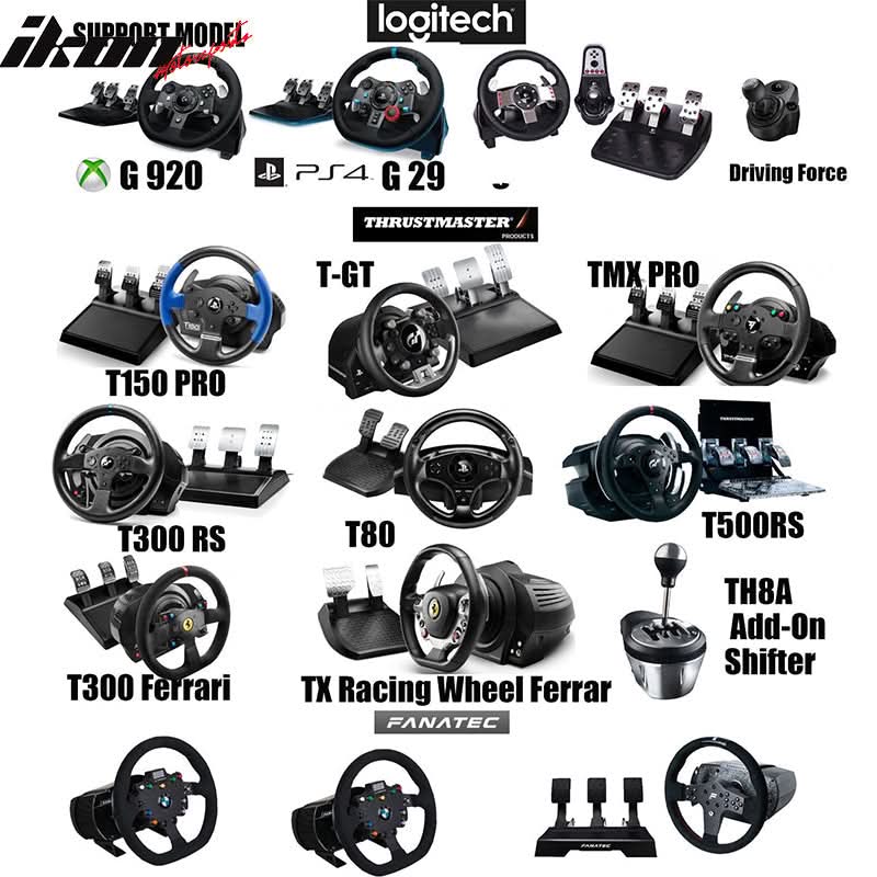 Black Gray Racing Steering Wheel Stand Logitech G29 Thrustmaster