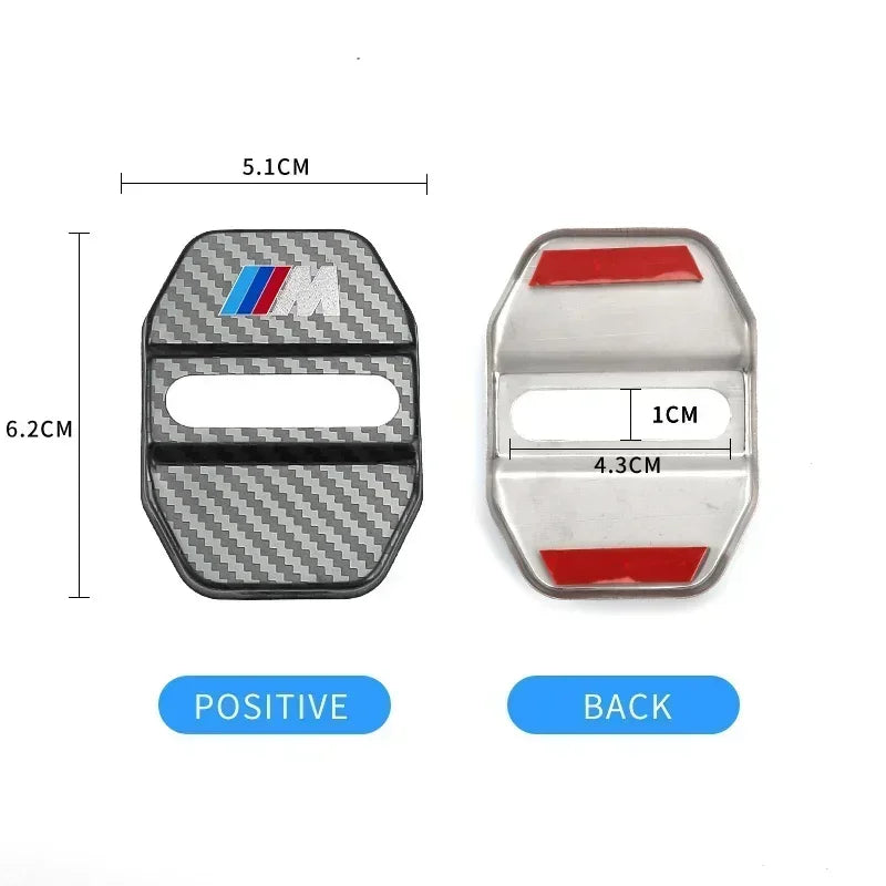 BMW Carbon Fiber Car Door Lock Cover Sticker Set (4-Piece) for E30 / E36 / E39 / E46 / E60 / E70 / E87 / E90 / E91 / F10 / F20 / F30