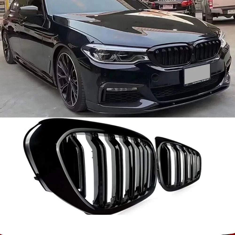 Gloss Black Double Slat Kidney Grille for BMW 5 Series G30 G31 520i 530i 540i M5 (2017–2020) – Front Racing Grilles Upgrade