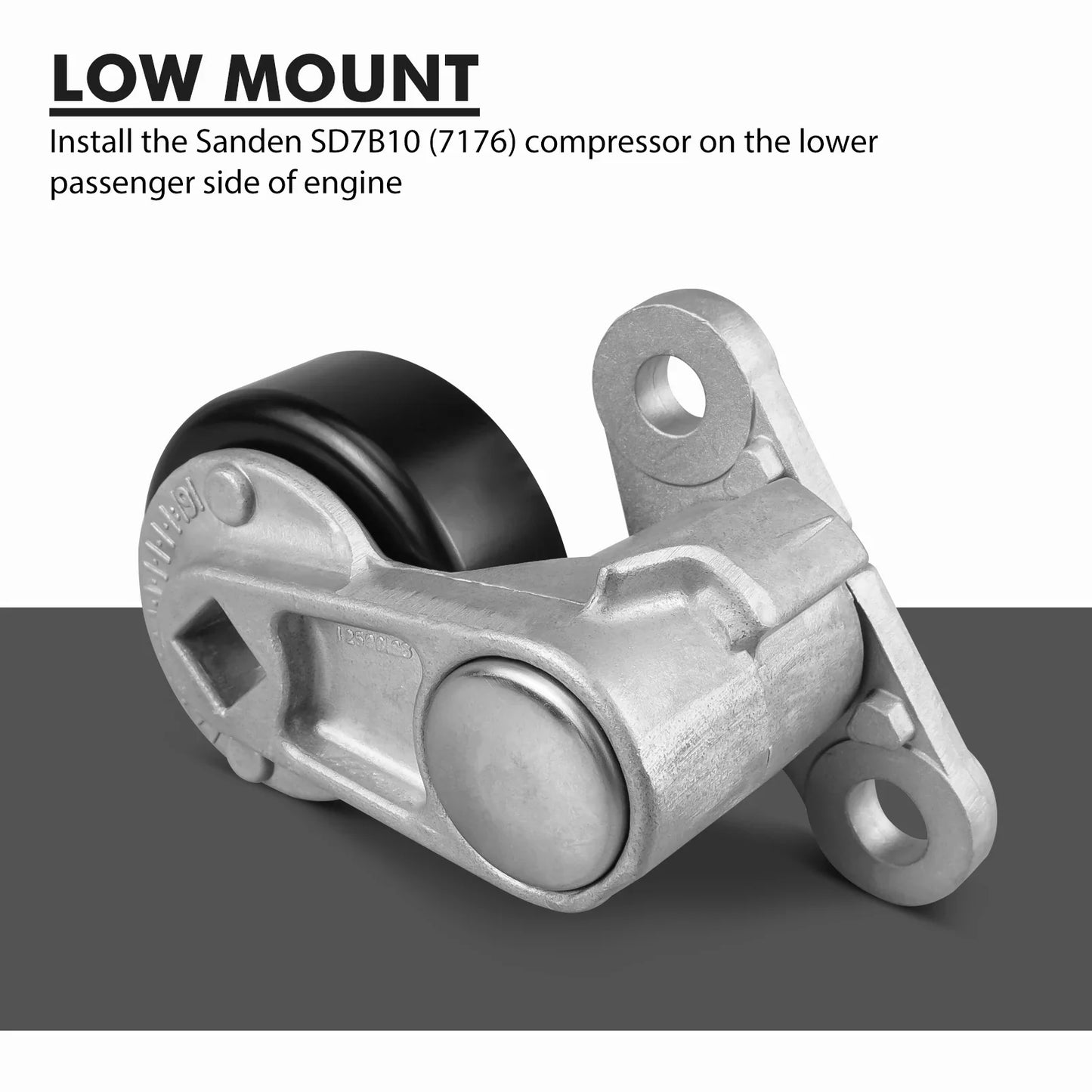 Chevrolet LS Gen 3 / Gen 4 Truck & SUV Passenger Side Low Mount A/C Compressor Bracket Kit for Sanden SD7B10 / 7176 Compressor (1999 - 2013)