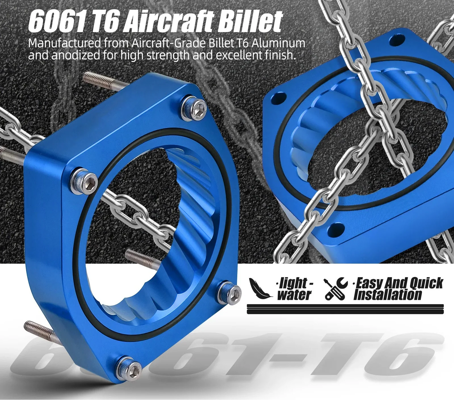 Chevy Silverado / Avalanche / Suburban / Tahoe, GMC Sierra / Yukon & Cadillac Escalade Billet Aluminum Throttle Body Spacer for 4.8L / 5.3L / 6.0L / 6.2L V8 Engines 2007 - 2013