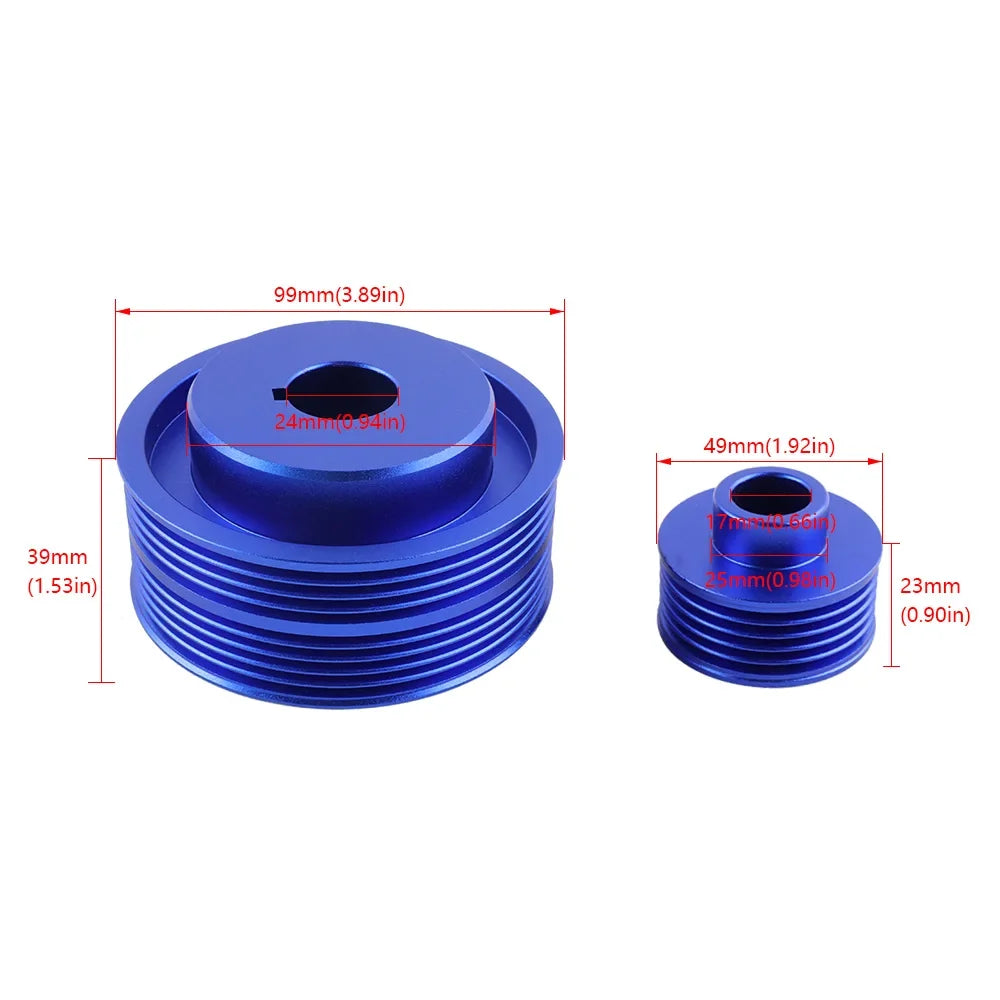 Subaru Impreza WRX / STi EJ20 / EJ25 2.0L / 2.5L Lightweight Aluminum Crankshaft Pulley 2002 - 2007 (Version 7 / 8 / 9 / Blue / Red / Black)