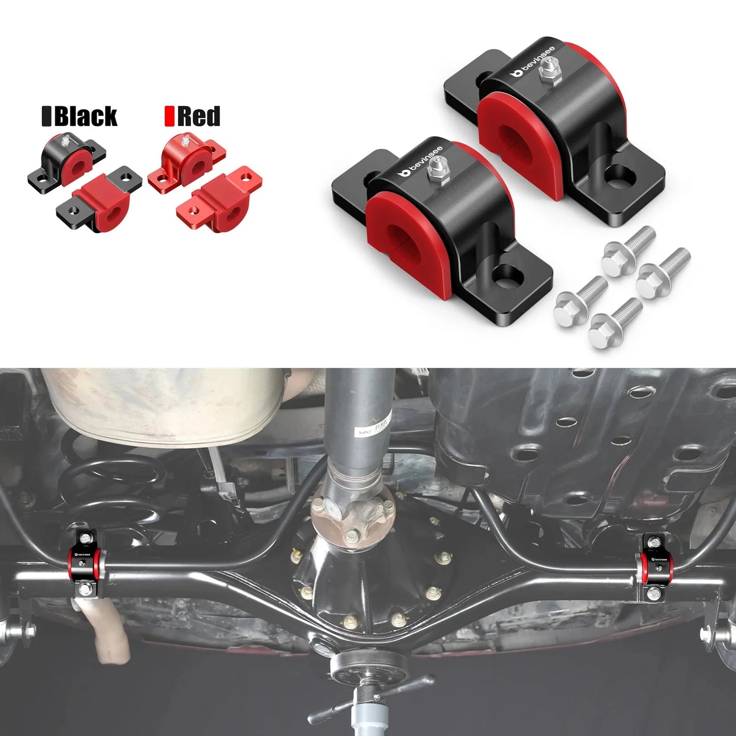 Toyota 4Runner / FJ Cruiser Billet Aluminum 70A Polyurethane Rear Stabilizer Bar Bushing Kit 48823-60050 2010 - 2024