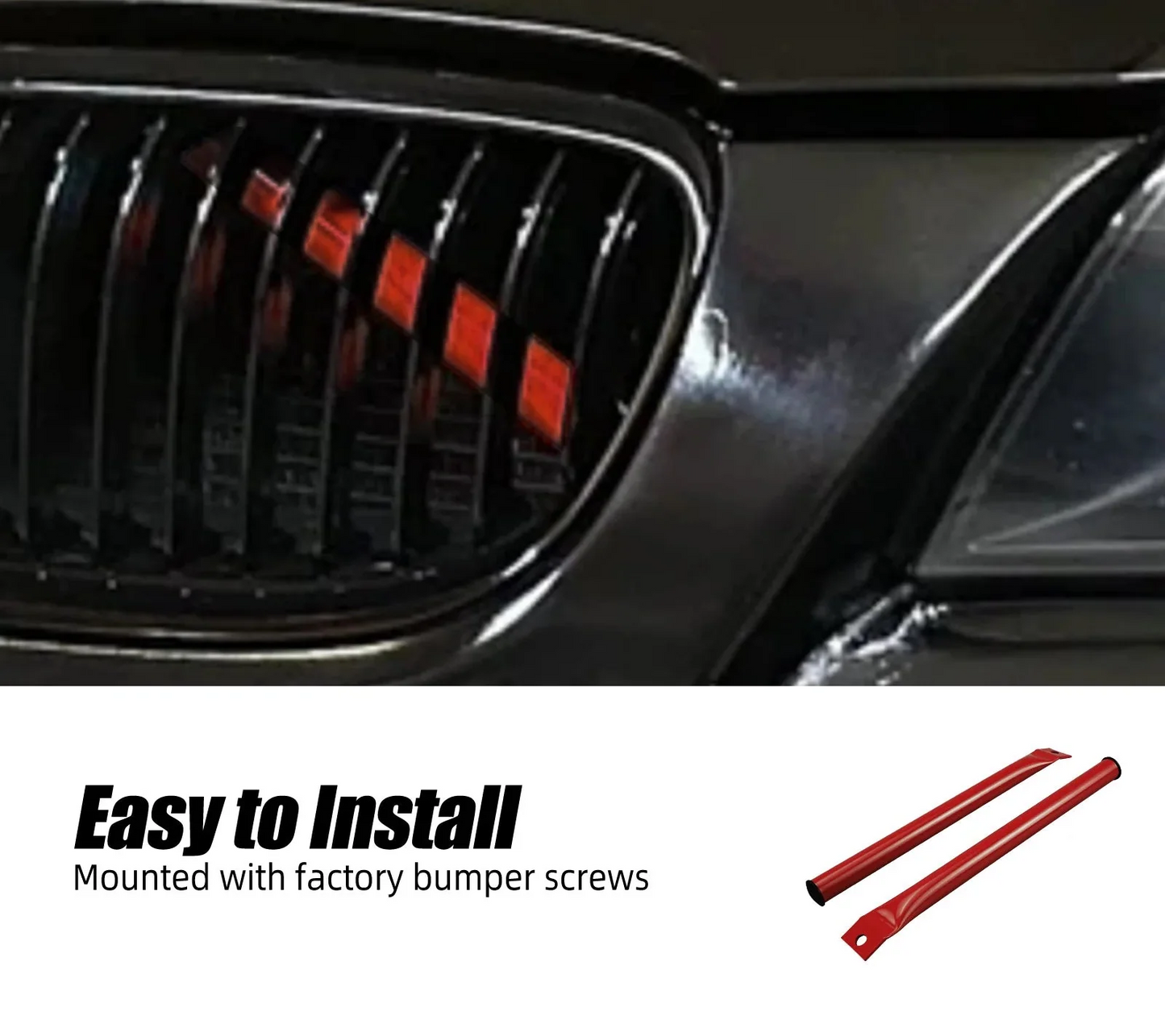 Front Kidney Grille V-Brace Bars for BMW E90 E91 E92 E93 (2006-2013) – Steel Upgrade