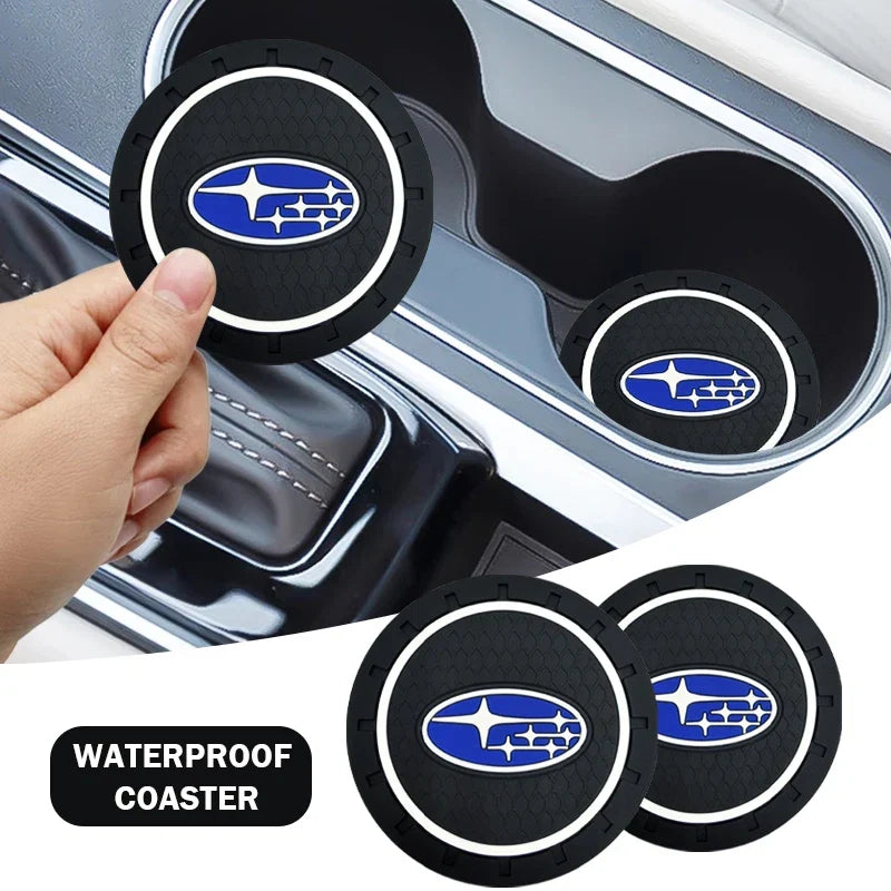 Subaru Silicone Anti-Slip Car Cup Holder Coaster 2-Piece Set for Forester / Impreza / Outback / Legacy / Tribeca / WRX / XV