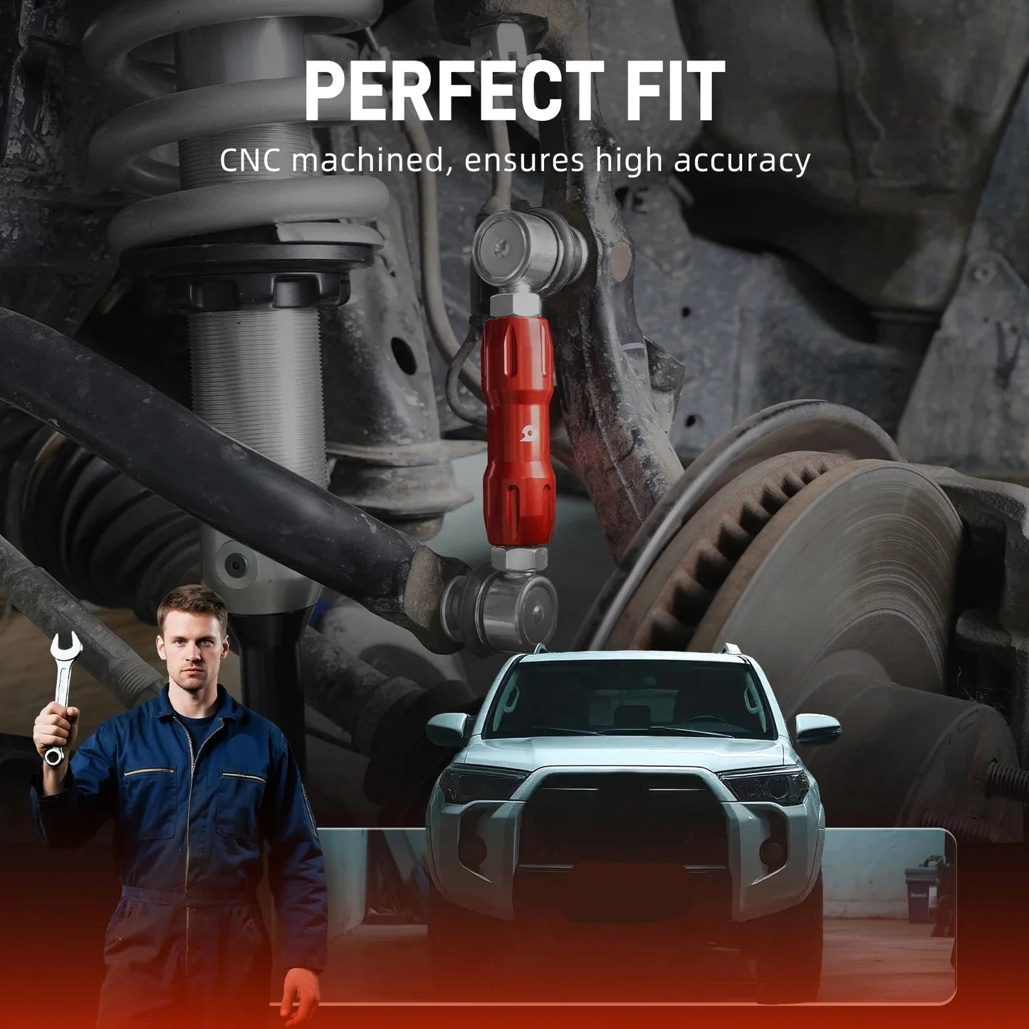 Toyota 4Runner / FJ Cruiser Adjustable Front Sway Bar End Links – Billet Aluminum Upgrade