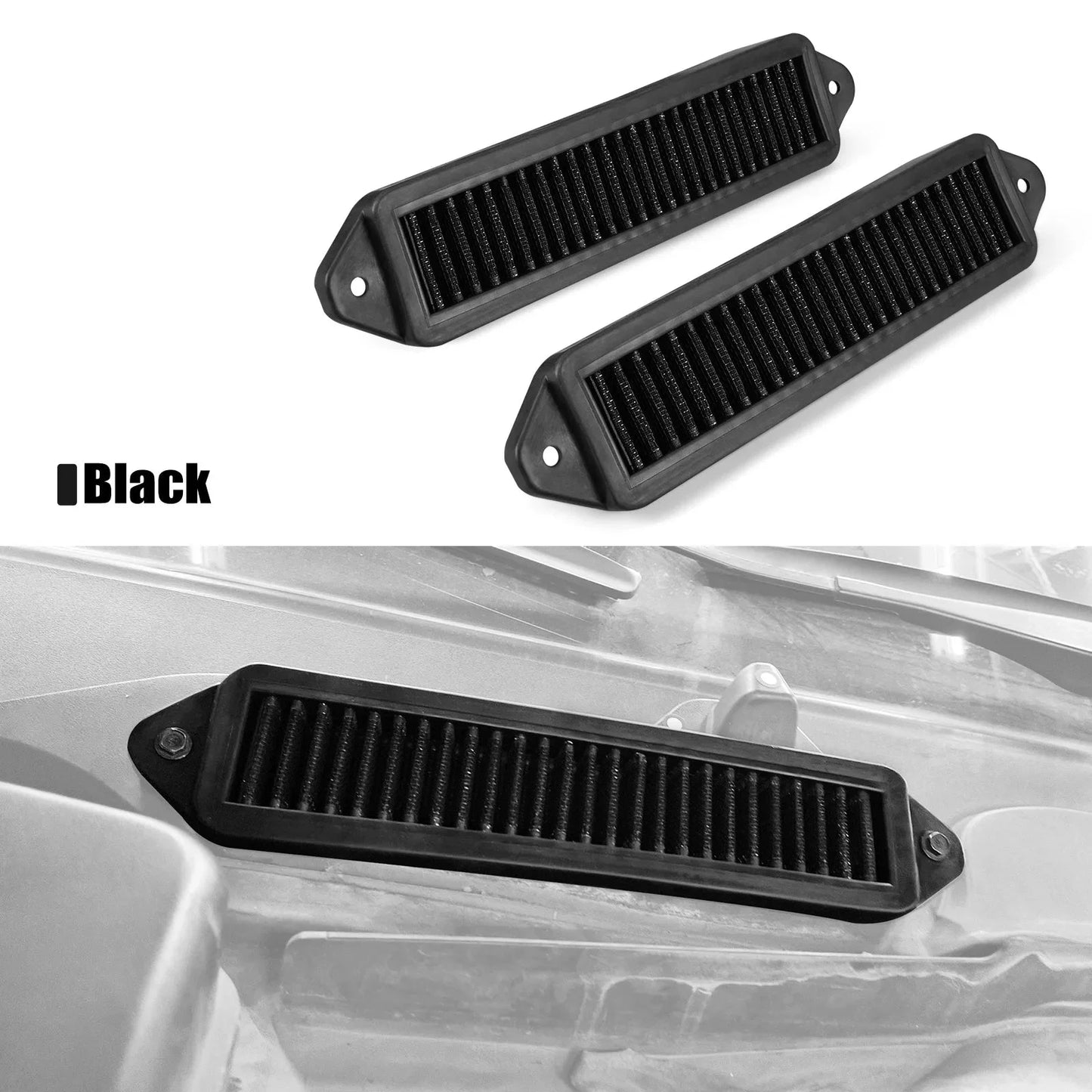 BMW E81 / E82 / E87 / E88 1 Series, E90 / E91 / E92 / E93 3 Series & E84 X1 Cowl Delete Replacement Air Filter Set 2005 - 2015 (2-Piece HVAC Cowl Filter)