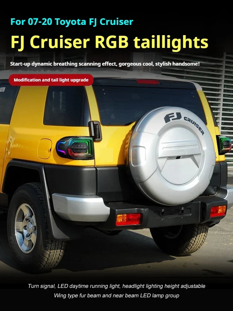 Toyota FJ Cruiser RGB LED Tail Light Assembly with Dynamic Turn Signal 2007 - 2020 (Pair)